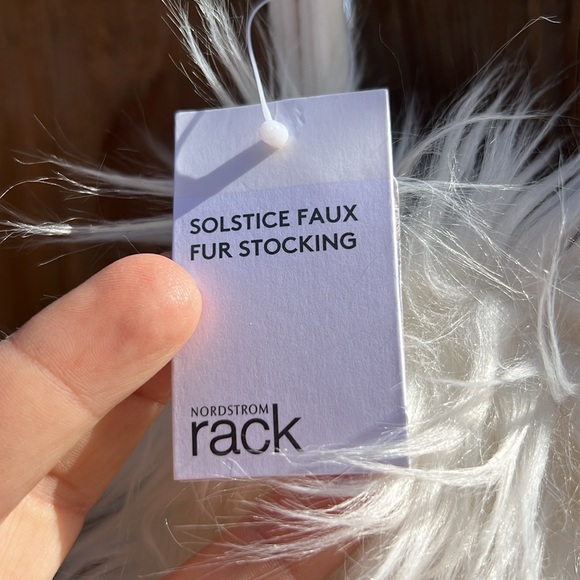 Nordstrom rack  Neutral White Faux Fur Stocking. - Picture 3 of 7